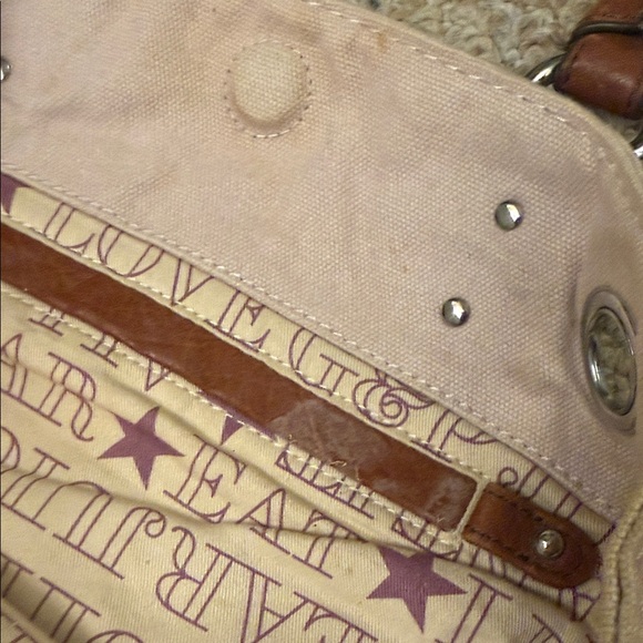 Y2K Juicy Couture Beige Tote with Brown Leather Handles - Picture 11 of 15